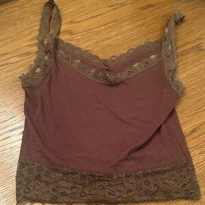 Brown Cami with Lace